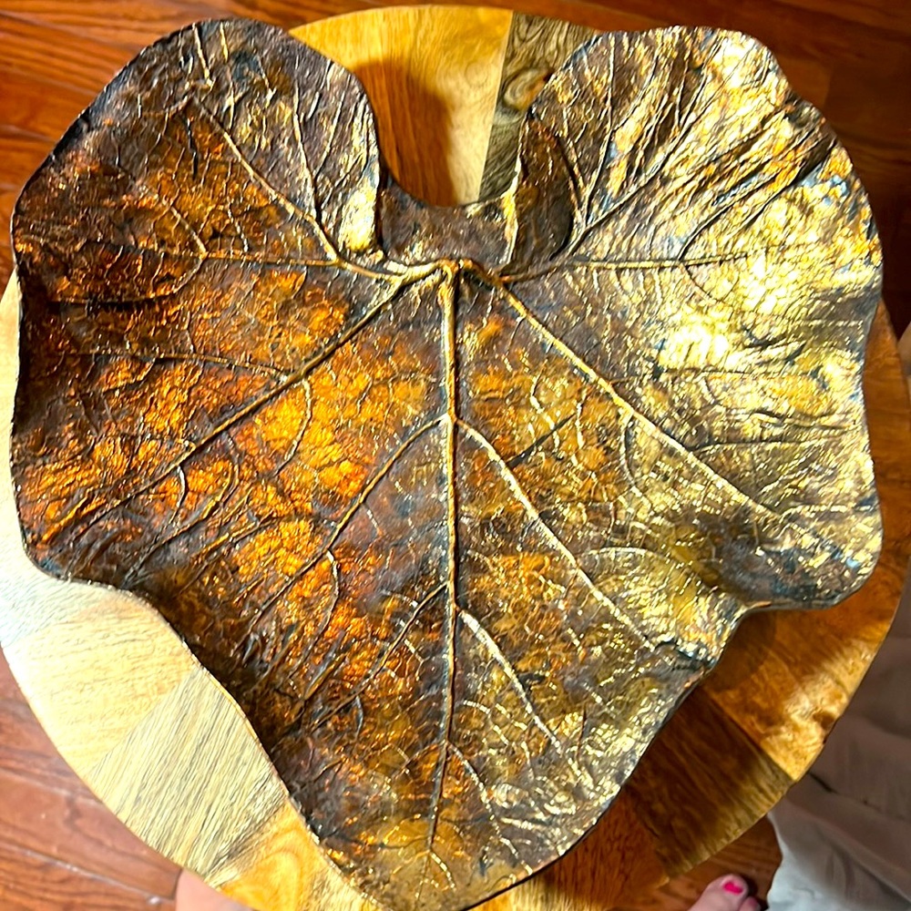 Vintage Uttermost Leaf Wall Decor or Deco Plate